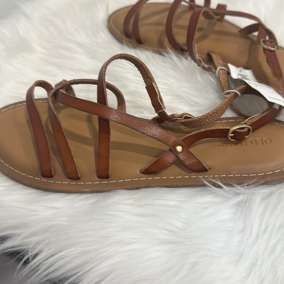 Old Navy size 7 strappy brown flat sandals NWT - Picture 2 of 2